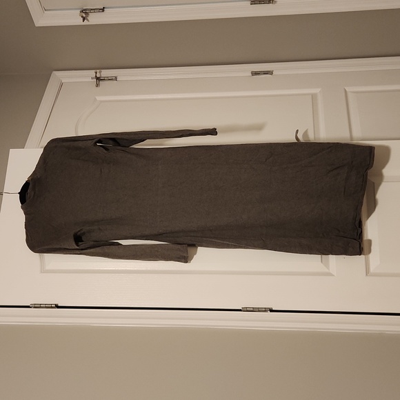 Medium silk/cashmere gray midi dress - Picture 1 of 6